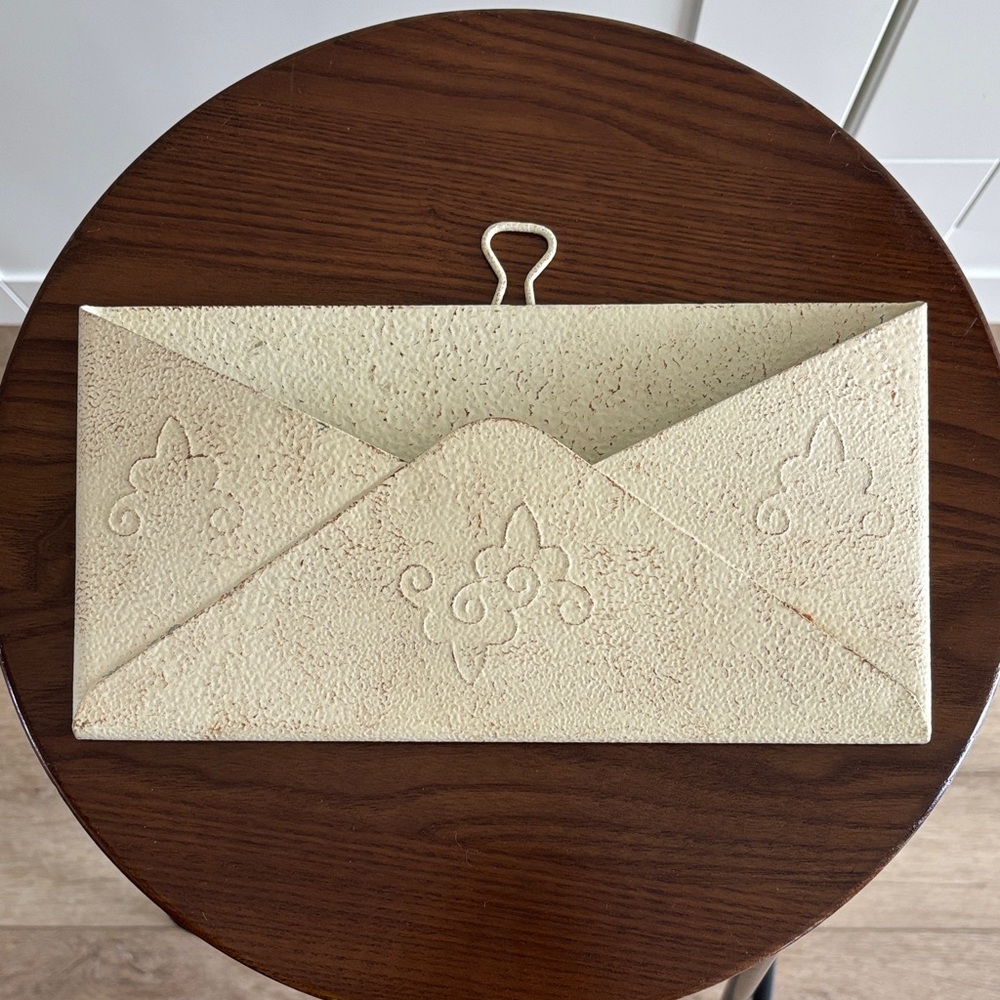 Textured Cream Envelope Wall Pocket